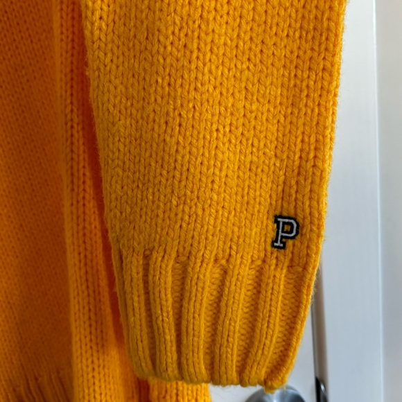 PINK Victoria's Secret Varsity Oversized Boyfriend Chunky Knit Sweater Size S - Picture 3 of 7